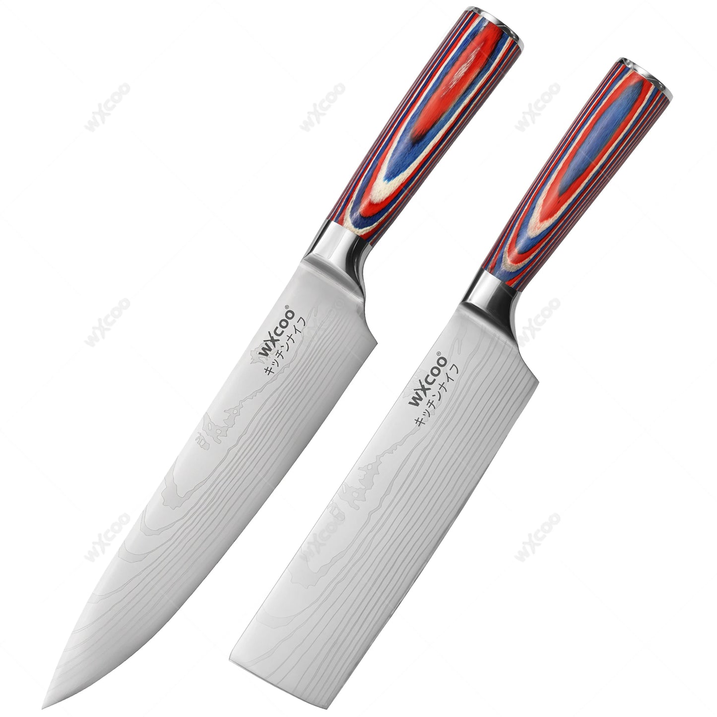 Kitchen Knife 5Cr15MOV Stainless Steel Japanese Santoku Knives Set Chef Cleaver Knife Damascus Pattern Utility Slicing Tool