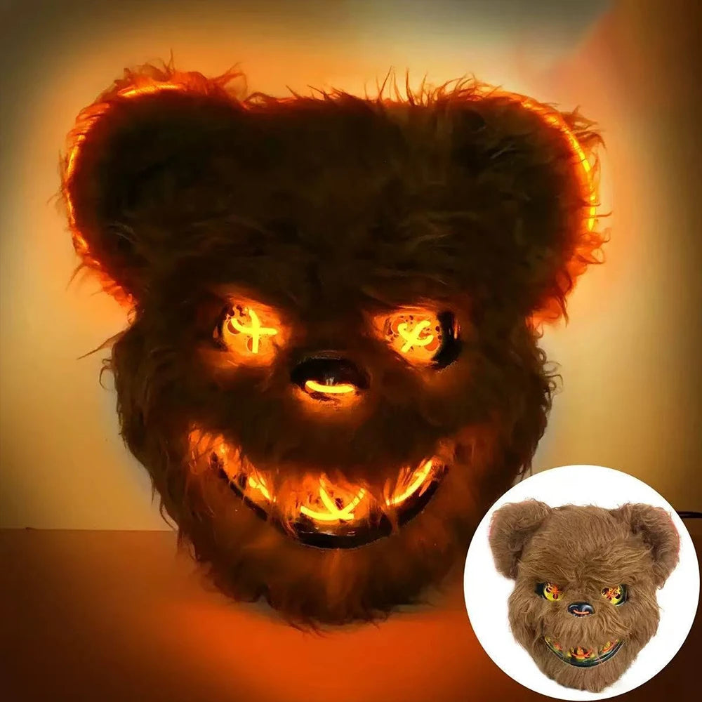 Halloween Cosplay Face Mask Fancy Party Stage Make-up Scary Bear Rabbit Cartoon Head Cover Carnival Costume Prop Masquerade Mask