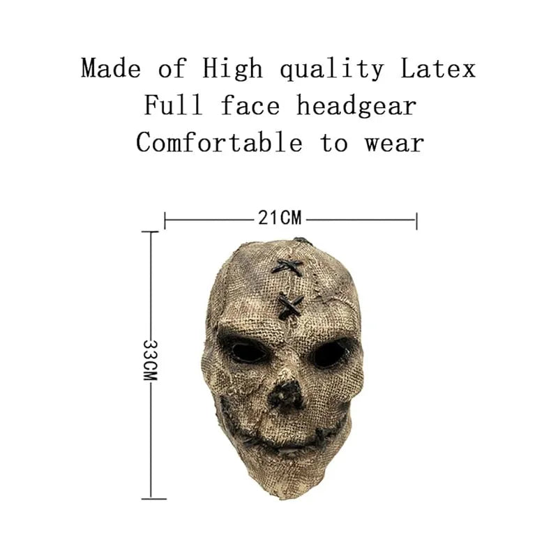 Horror Killer Skull Mask Cosplay Scary Skeleton Latex Masks Helmet Halloween Party Costume Props