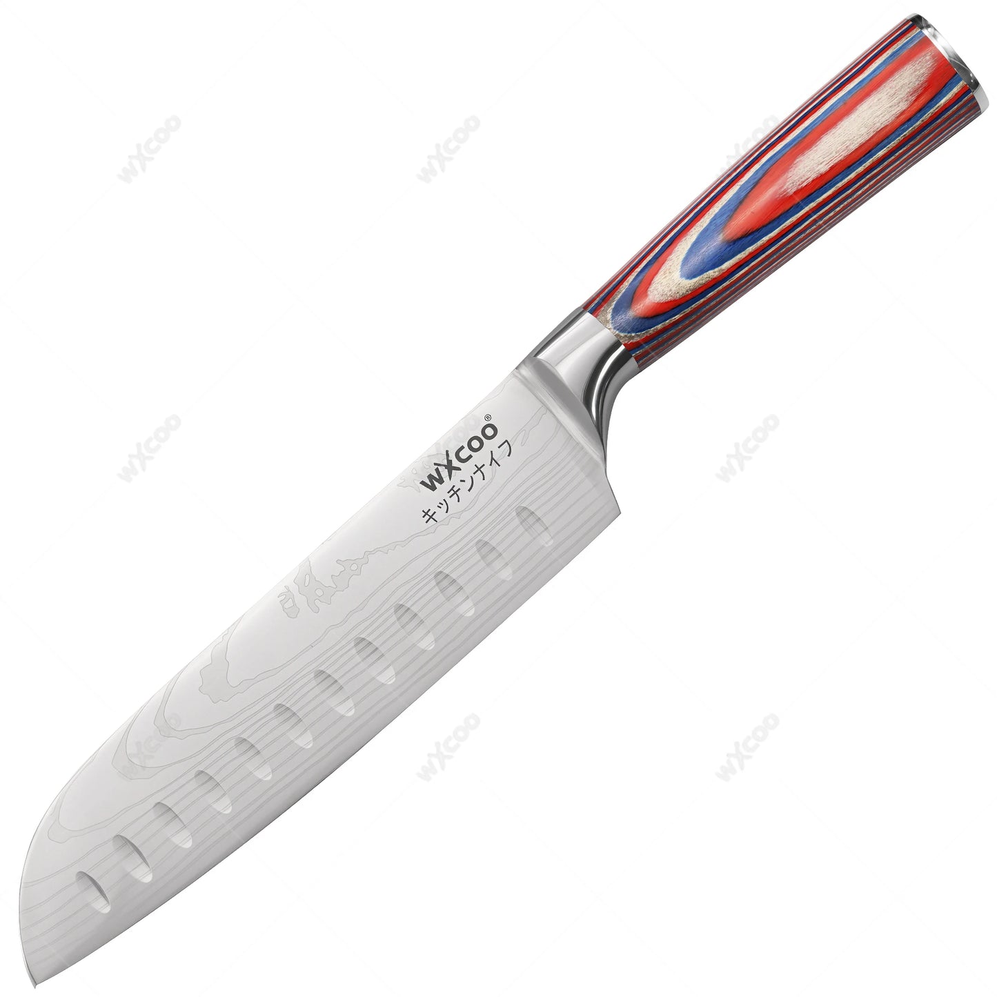 Kitchen Knife 5Cr15MOV Stainless Steel Japanese Santoku Knives Set Chef Cleaver Knife Damascus Pattern Utility Slicing Tool