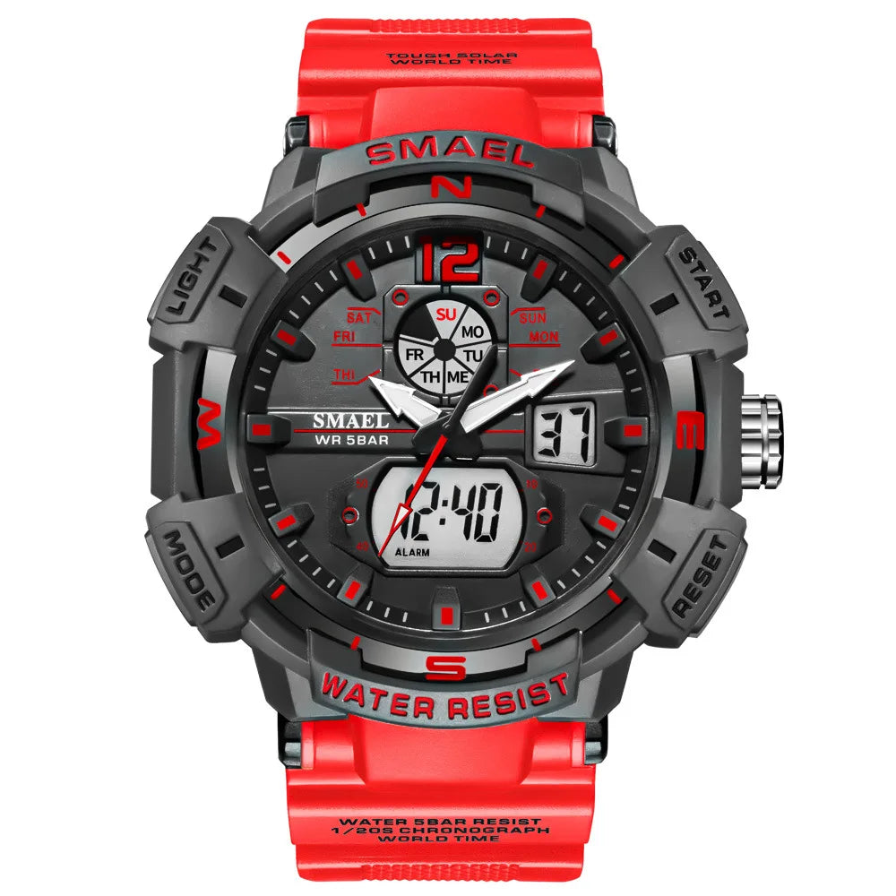 SMAEL Cool Shockproof Electronic Watch Multi-function Waterproof Sports Dual Display Electronic Quartz Watch