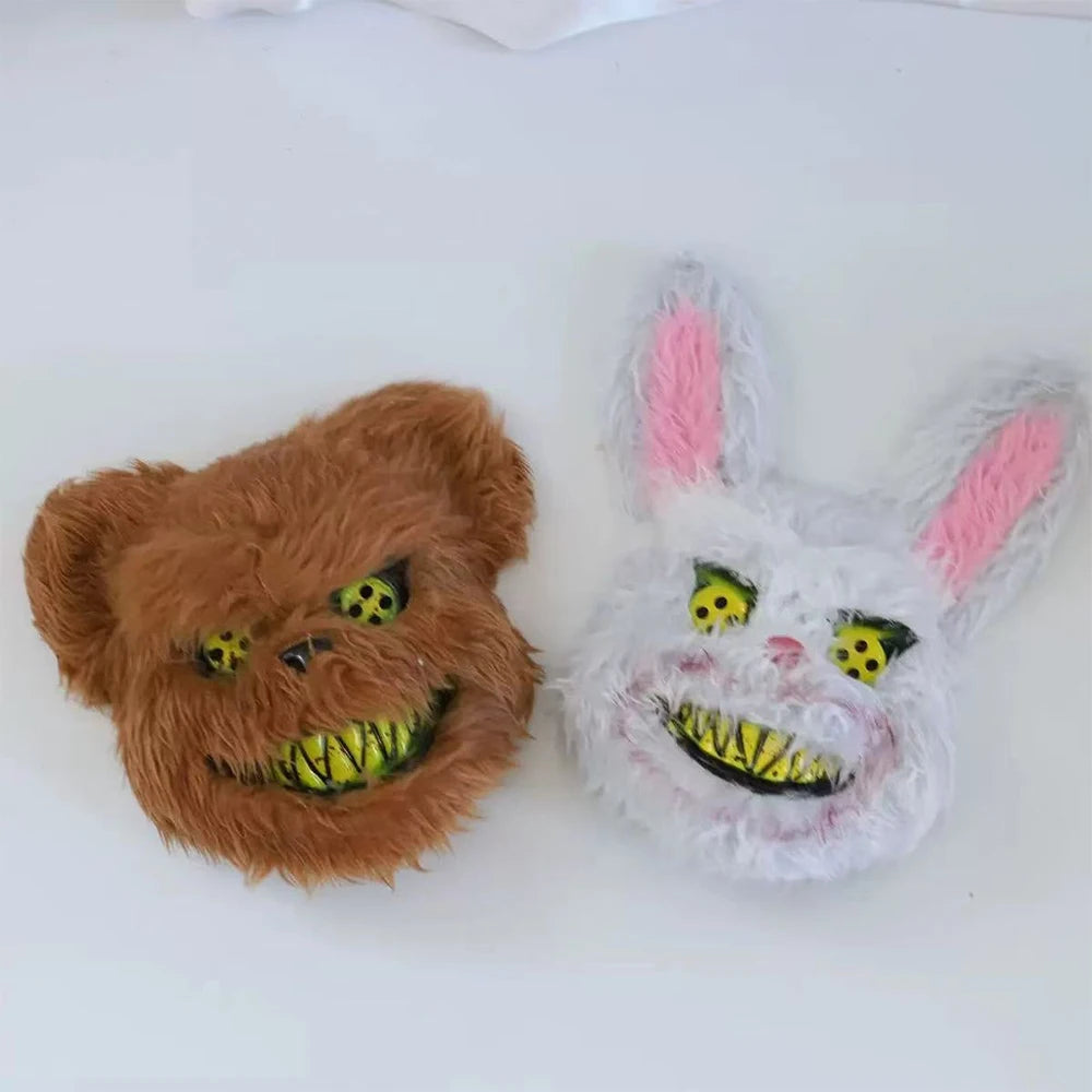 Halloween Cosplay Face Mask Fancy Party Stage Make-up Scary Bear Rabbit Cartoon Head Cover Carnival Costume Prop Masquerade Mask