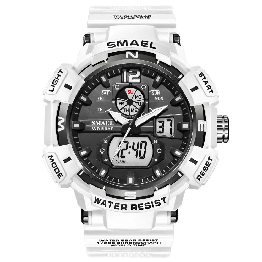 SMAEL Cool Shockproof Electronic Watch Multi-function Waterproof Sports Dual Display Electronic Quartz Watch