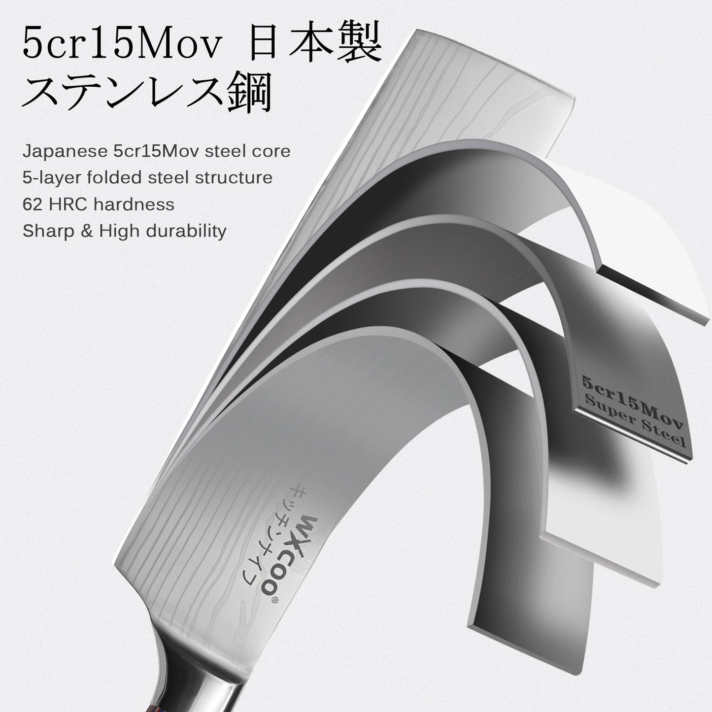 Kitchen Knife 5Cr15MOV Stainless Steel Japanese Santoku Knives Set Chef Cleaver Knife Damascus Pattern Utility Slicing Tool