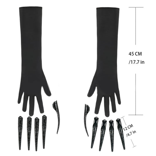 Scary Long Nails Gloves Cosplay Party Costume Accessories Halloween Party Gloves Roleplay Finger Nails Gloves F3MD