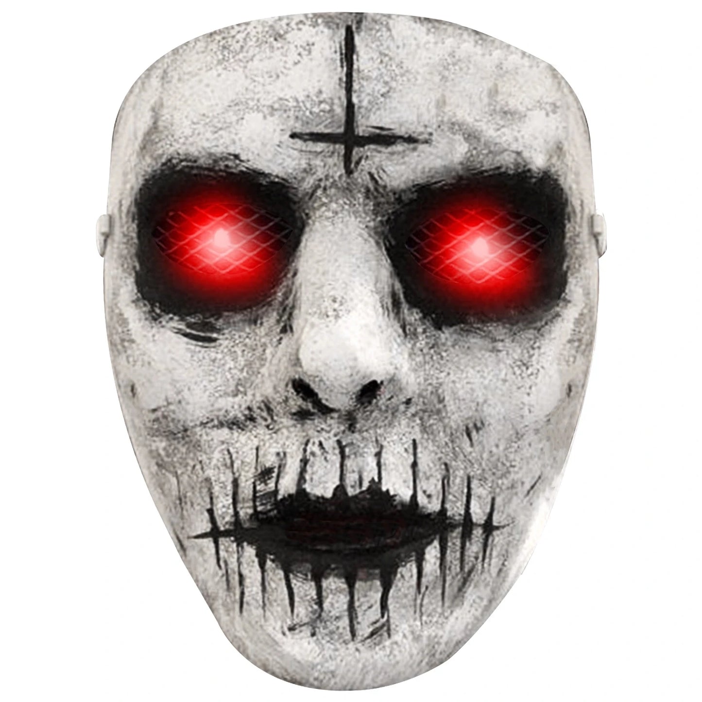 Cafele Demon Killer Mask Red LED Lighted Eyes Cosplay Creepy Scary Halloween Horror Mask Masquerade Costume Party