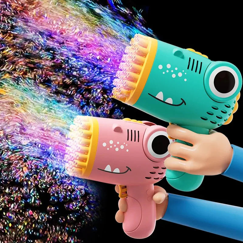 40 Hole Dinosaur Bubble Machine Children's Gift Continuous Bubble Making Wedding Outdoor (Excluding Bubble Liquid and Battery)