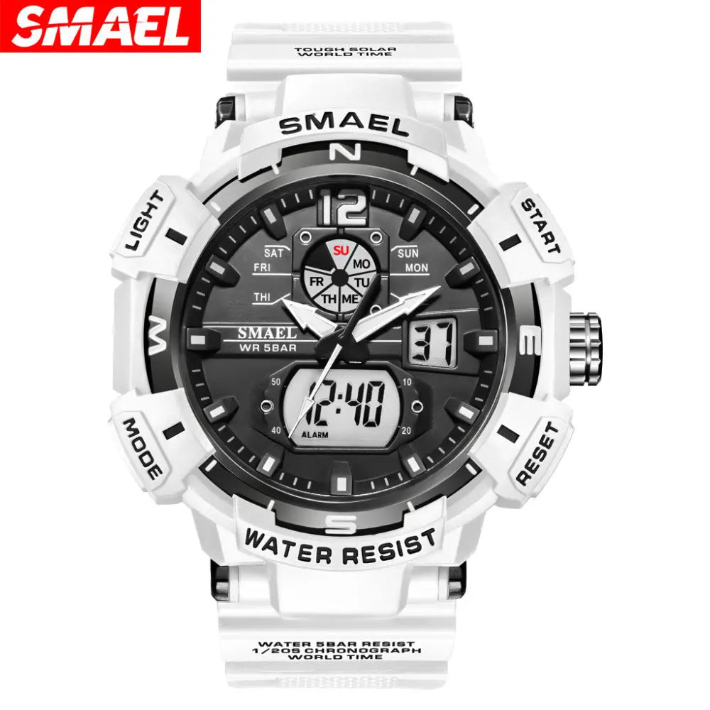 SMAEL Cool Shockproof Electronic Watch Multi-function Waterproof Sports Dual Display Electronic Quartz Watch