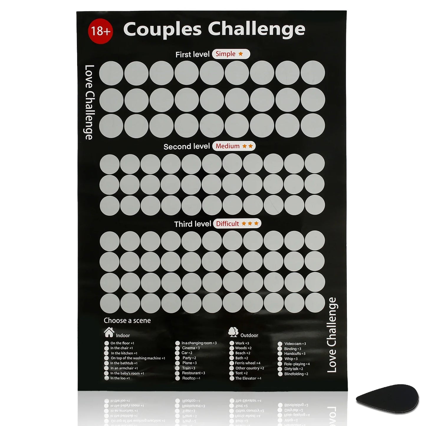 100 Dates Scratch off Bucket List Poster, Scratching Poster for Couple, Things to Do Bucket List, Things Scratchable Poster