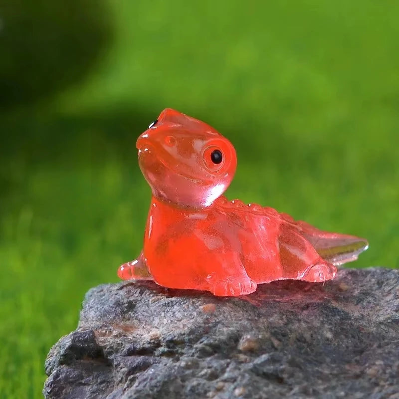10PCS Mini Lizards Glow At Dark Lizard Vivarium DIY Accessories Mimiature Figurines Fairy Garden Decoration Kawaii Animals