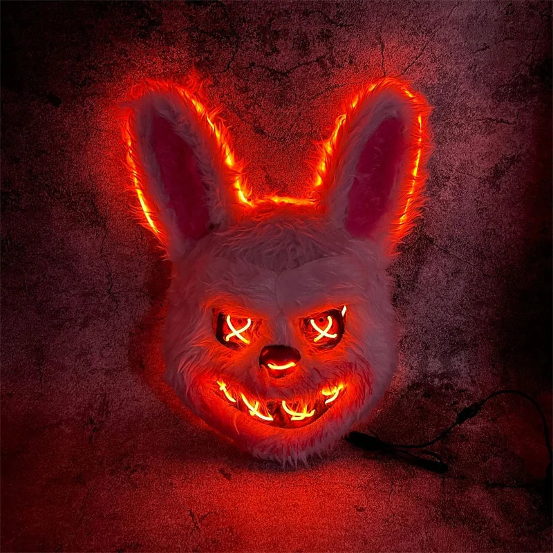 Halloween Luminous Mask Rabbit ro Bear Cos Props LED Dance Party Scary Mask Halloween Creative Cartoon Animal Mask