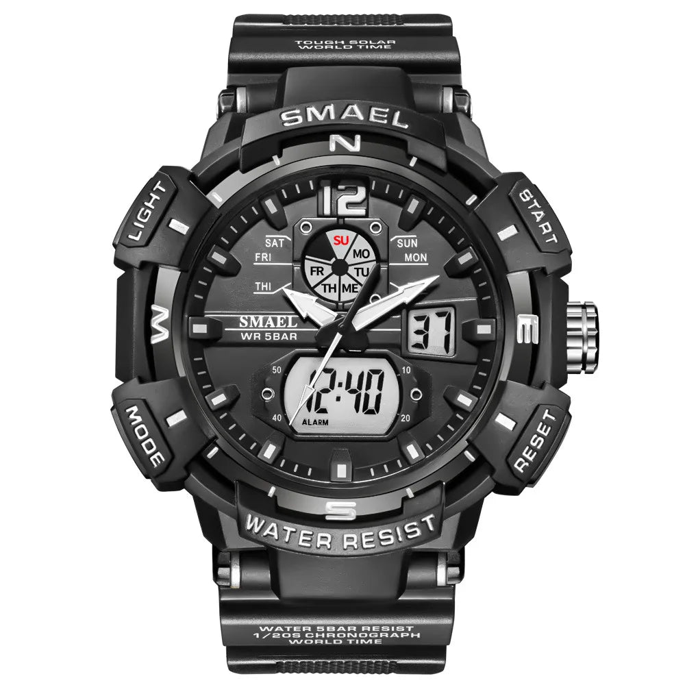 SMAEL Cool Shockproof Electronic Watch Multi-function Waterproof Sports Dual Display Electronic Quartz Watch