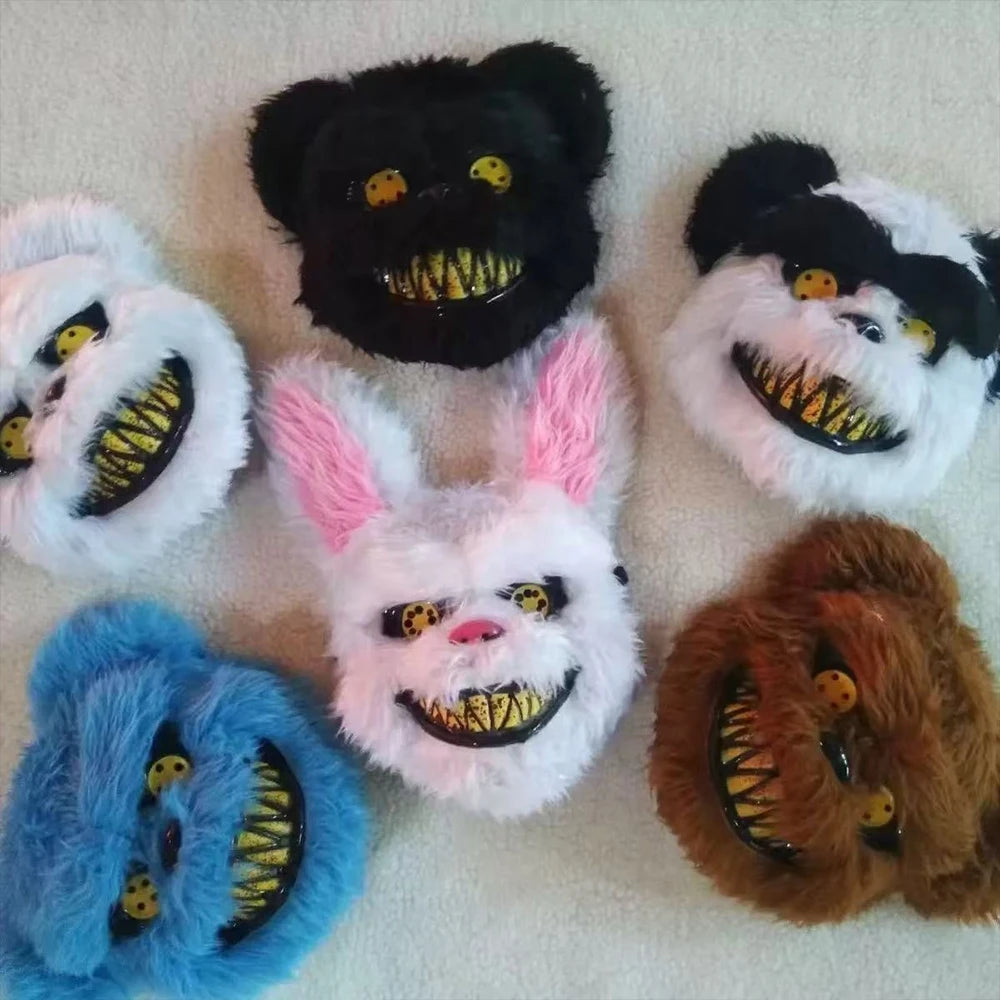 Halloween Cosplay Face Mask Fancy Party Stage Make-up Scary Bear Rabbit Cartoon Head Cover Carnival Costume Prop Masquerade Mask