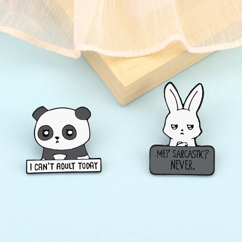 2-4Pcs/Set Black White Cats Enamel Pins Famous Scientists Honor No.1 Medal Badge Couples Adult Sexy Brooches Clothes Bag Jewelry