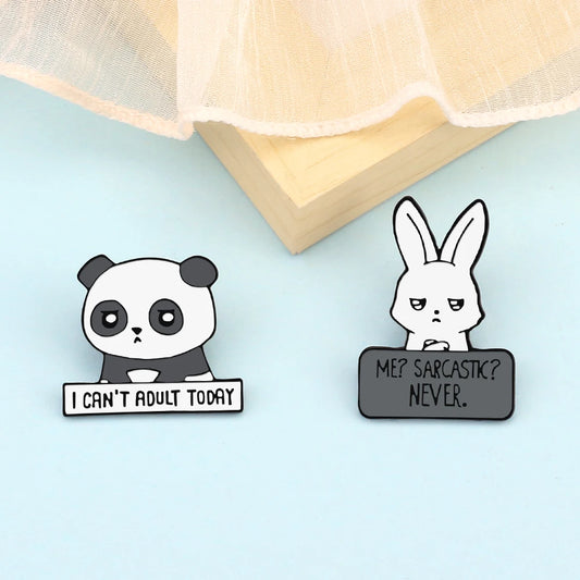 2-4Pcs/Set Black White Cats Enamel Pins Famous Scientists Honor No.1 Medal Badge Couples Adult Sexy Brooches Clothes Bag Jewelry