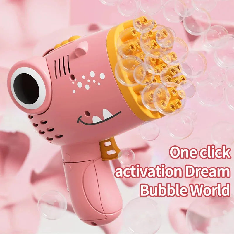 40 Hole Dinosaur Bubble Machine Children's Gift Continuous Bubble Making Wedding Outdoor (Excluding Bubble Liquid and Battery)