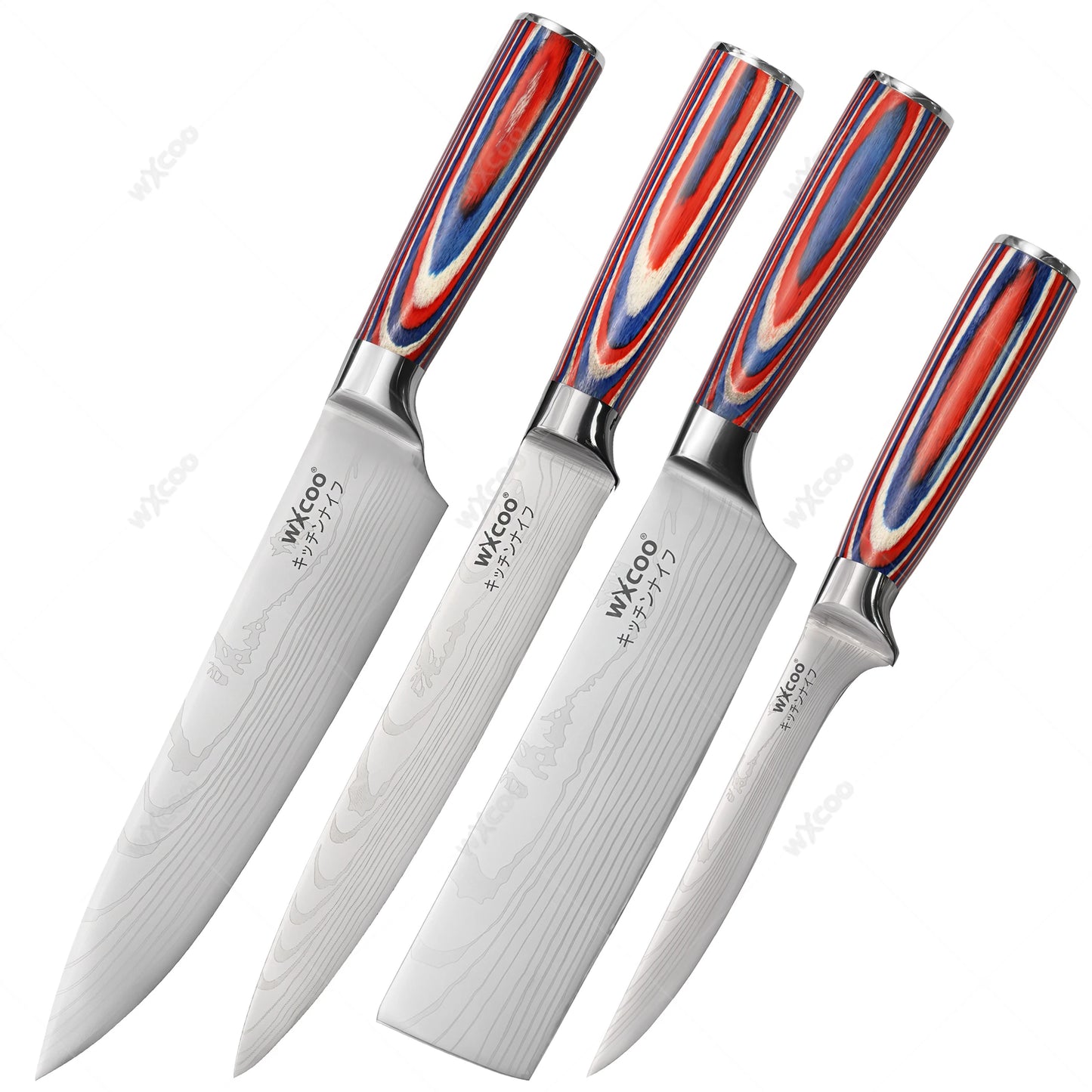 Kitchen Knife 5Cr15MOV Stainless Steel Japanese Santoku Knives Set Chef Cleaver Knife Damascus Pattern Utility Slicing Tool