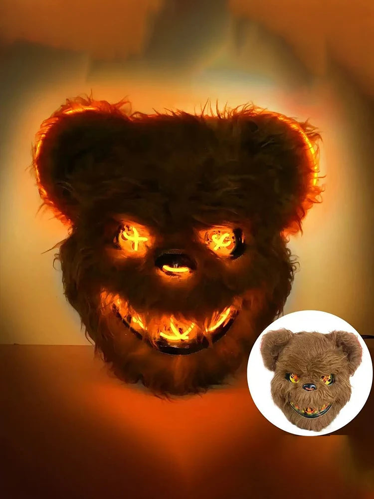 Halloween Cosplay Face Mask Fancy Party Stage Make-up Scary Bear Rabbit Cartoon Head Cover Carnival Costume Prop Masquerade Mask