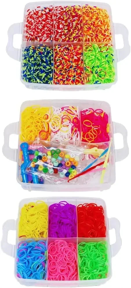 4500 Loom Bands Kit with Loom Board, Elastic Bracelet Making Set with Hooks & Charms and Accessories Kids DIY Rubber Bracelet