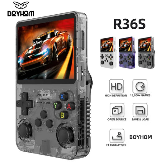 R36S Retro Handheld Video Game Console 3.5 Inch IPS Screen Storage 20000 Game Library Arkos Linux System Portable Pocket Player