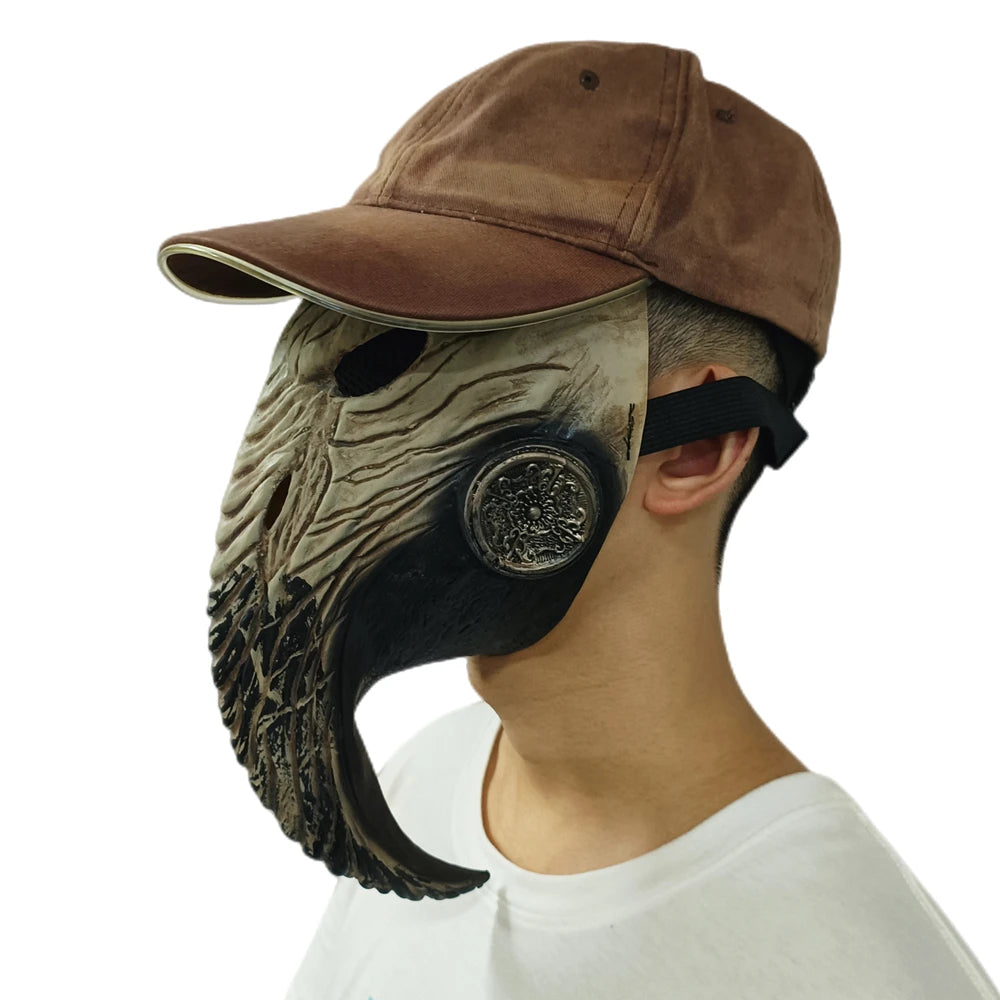 Gothic Black Death Plague Doctor Mask Halloween Party Cosplay Steampunk Bird Beak Mask Scary Costume Long Nose Crow Beak Masks