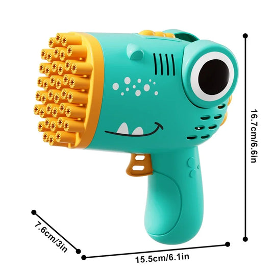 40 Hole Dinosaur Bubble Machine Children's Gift Continuous Bubble Making Wedding Outdoor (Excluding Bubble Liquid and Battery)