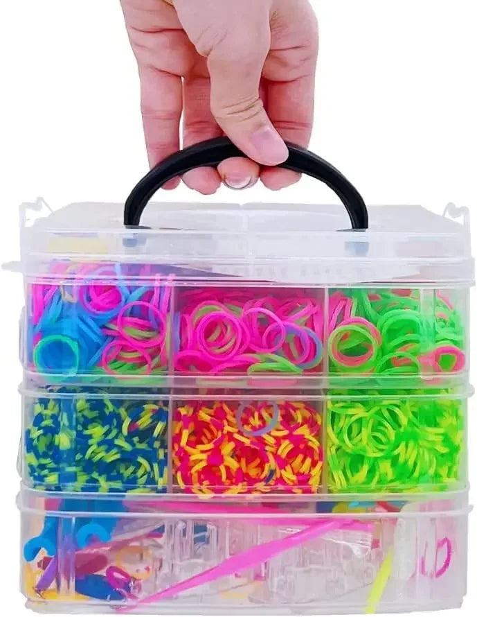 4500 Loom Bands Kit with Loom Board, Elastic Bracelet Making Set with Hooks & Charms and Accessories Kids DIY Rubber Bracelet