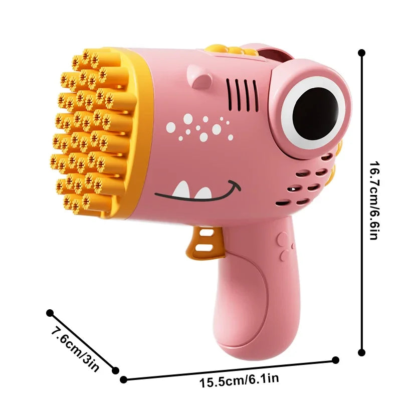 40 Hole Dinosaur Bubble Machine Children's Gift Continuous Bubble Making Wedding Outdoor (Excluding Bubble Liquid and Battery)