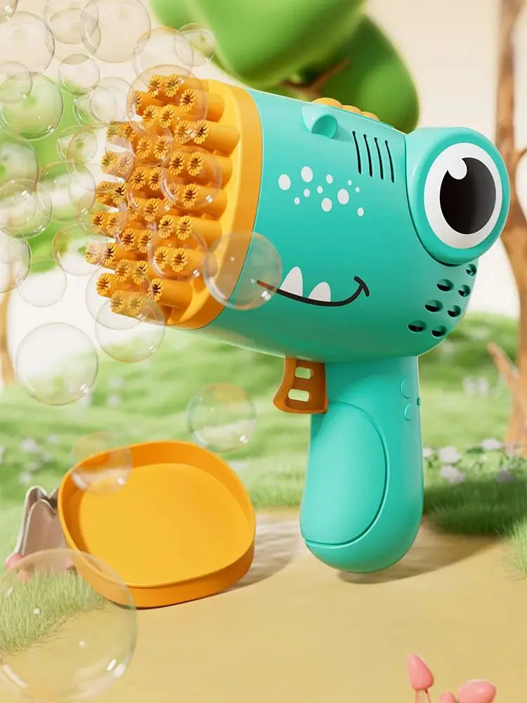 40 Hole Dinosaur Bubble Machine Children's Gift Continuous Bubble Making Wedding Outdoor (Excluding Bubble Liquid and Battery)