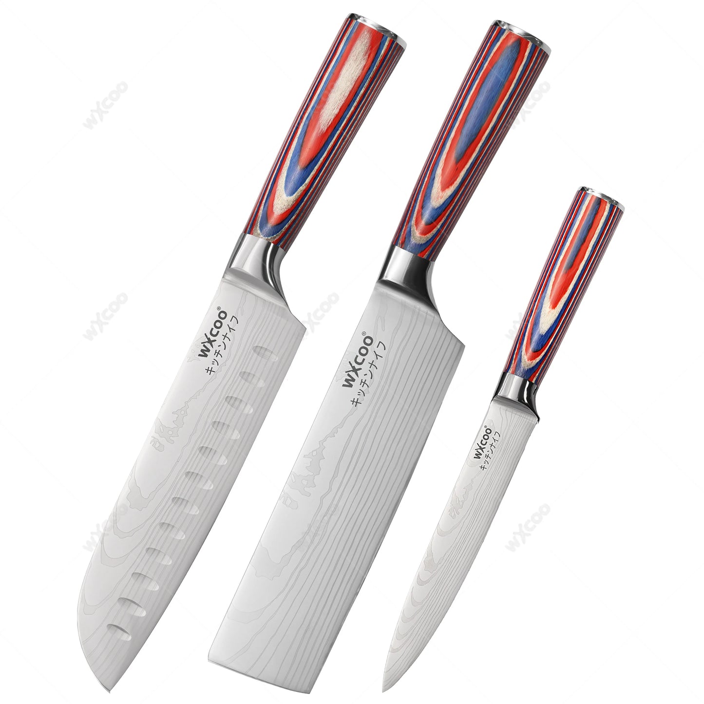 Kitchen Knife 5Cr15MOV Stainless Steel Japanese Santoku Knives Set Chef Cleaver Knife Damascus Pattern Utility Slicing Tool